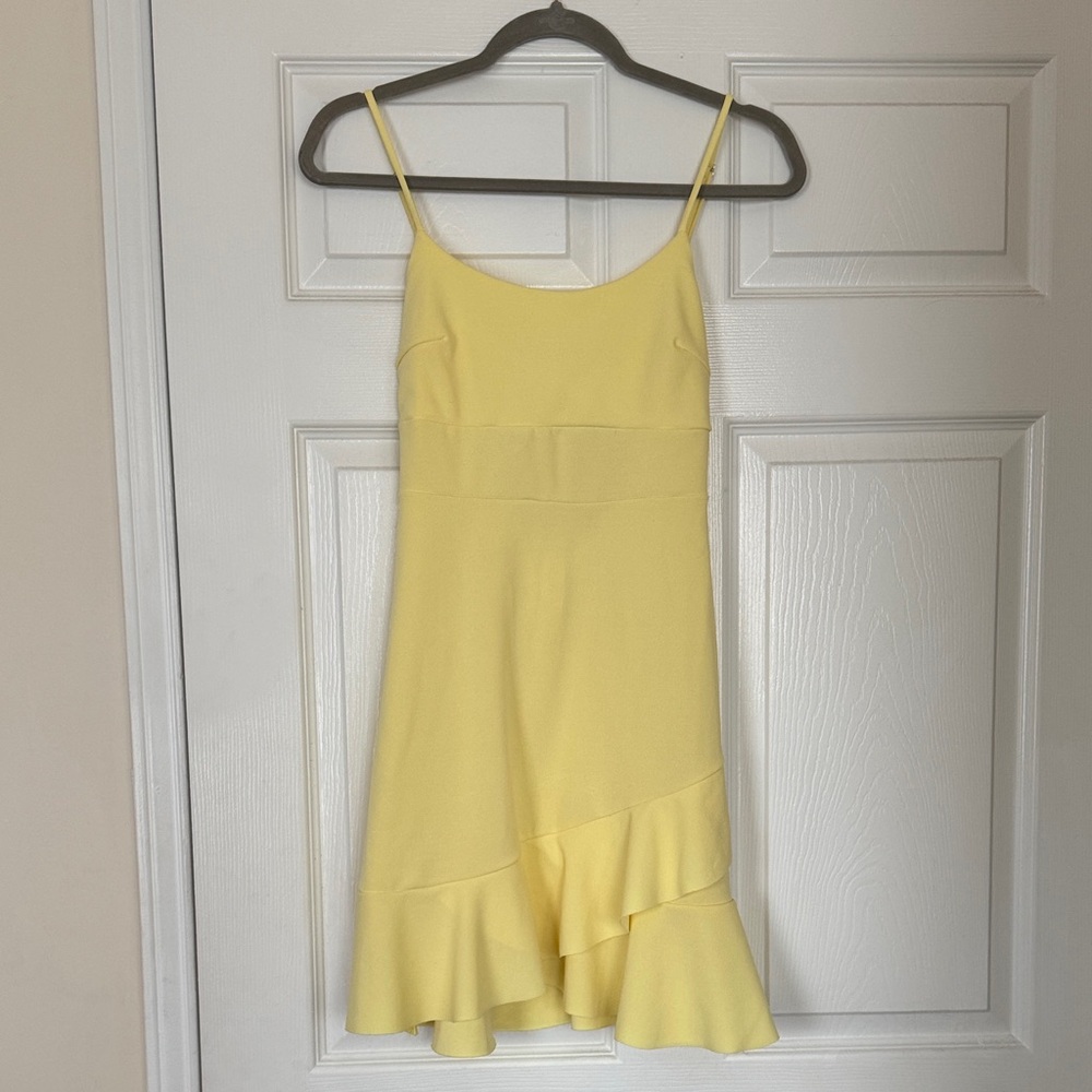 Altar’d State Butter Yellow Sleeveless Dress with Ruffle Hem